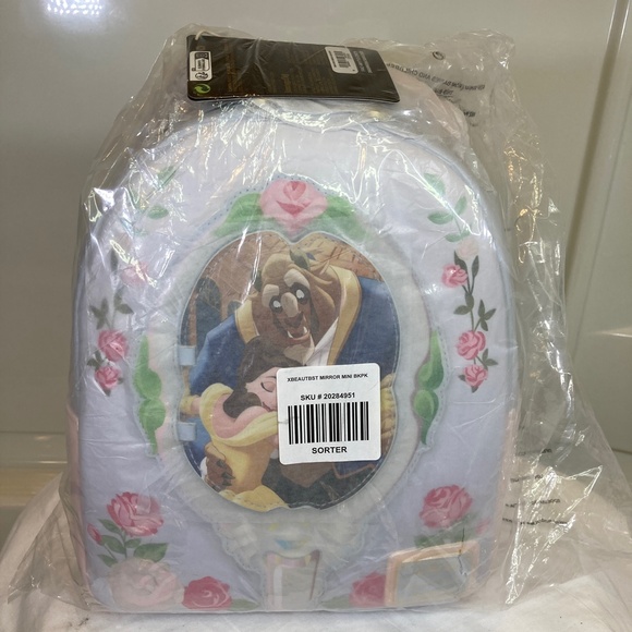 Disney Loungefly Beauty and the Beast Mirror Mini Backpack Sealed NWT - Picture 2 of 16